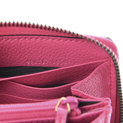 Gucci Grained Calfskin Logo Zip Around Wallet Box Pink Green 7 of 8