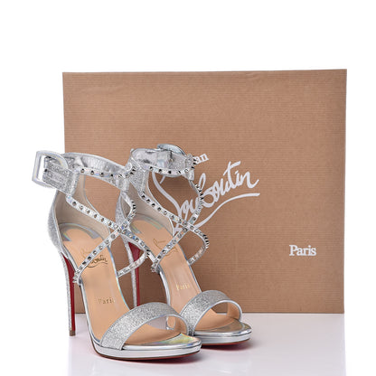 Christian Louboutin Lurex Specchio Choca Lux 120 Sandals 38.5 Silver 9 of 9