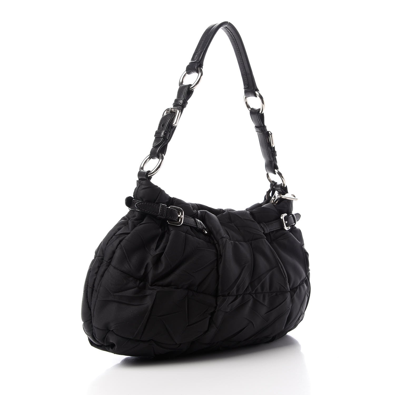 Prada Tessuto Nylon Quilted Shoulder Bag Black 3 of 10