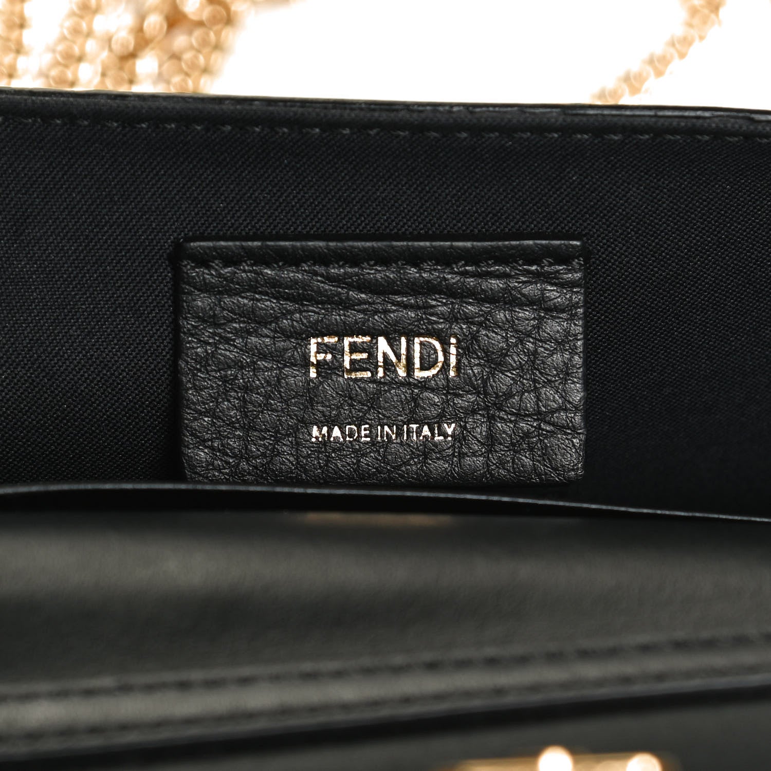 Fendi Vitello Cruise F is Fendi Bi-Color FF 1974 Embossed Envelope Belt Bag Maya Black 5 of 10