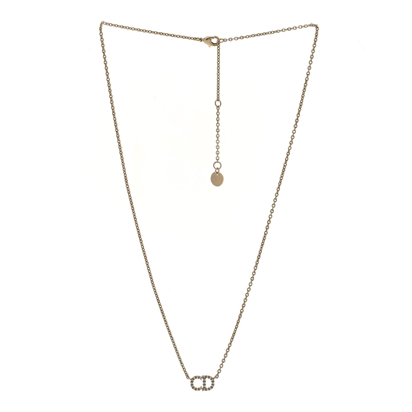 Metal Crystal Clair D Lune Necklace Gold