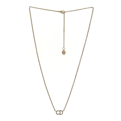 Christian Dior Metal Crystal Clair D Lune Necklace Gold 3 of 7