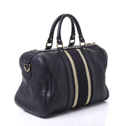 Gucci Calfskin Vintage Web Medium Boston Navy 2 of 16
