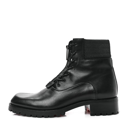 Christian Louboutin Calfskin Mens Trapman Flat Boots 45.5 Black 1 of 7
