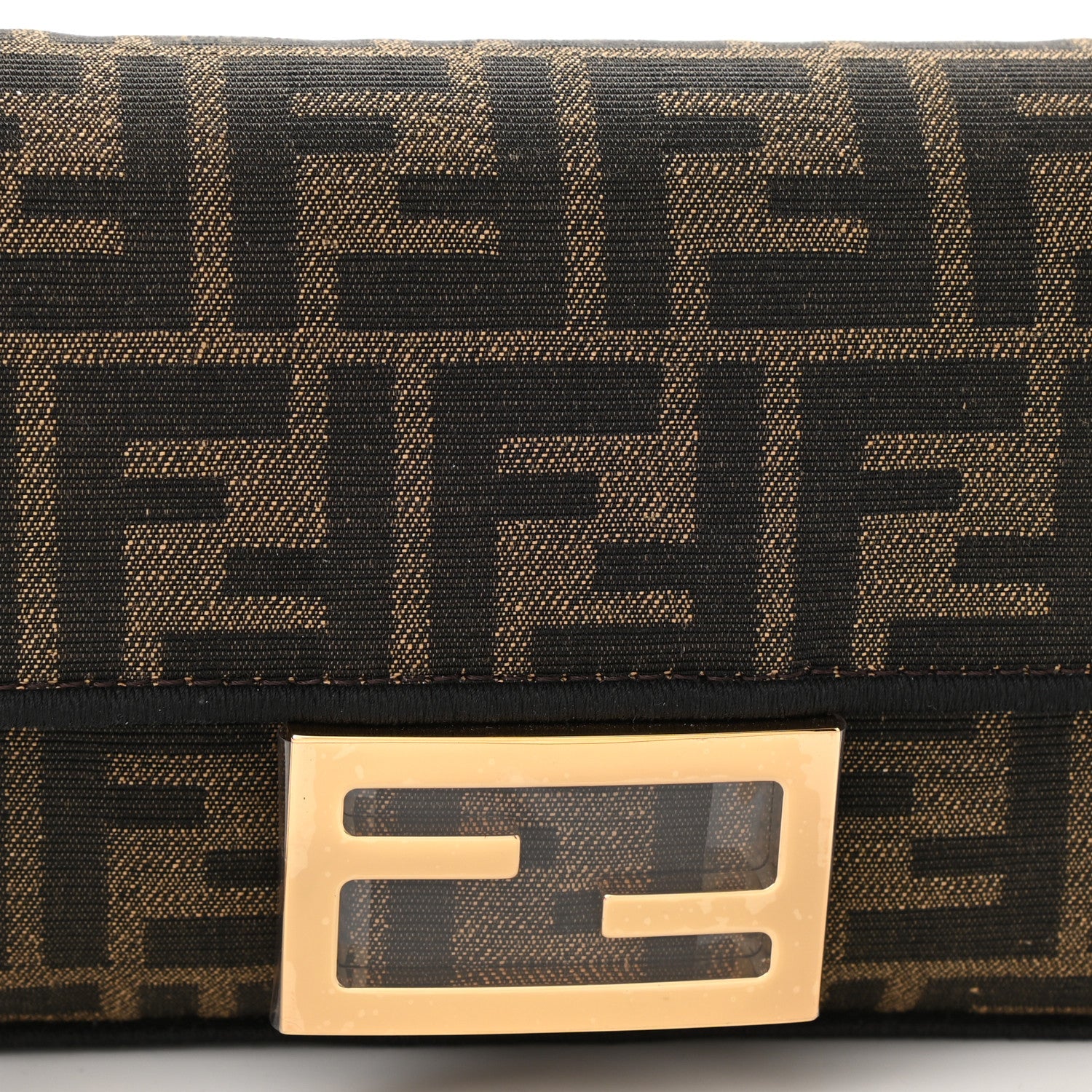Fendi Fabric Jacquard FF 1974 Mini Baguette Tobacco Moro Black 8 of 10