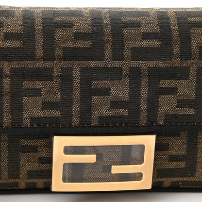 Fendi Fabric Jacquard FF 1974 Mini Baguette Tobacco Moro Black 8 of 10