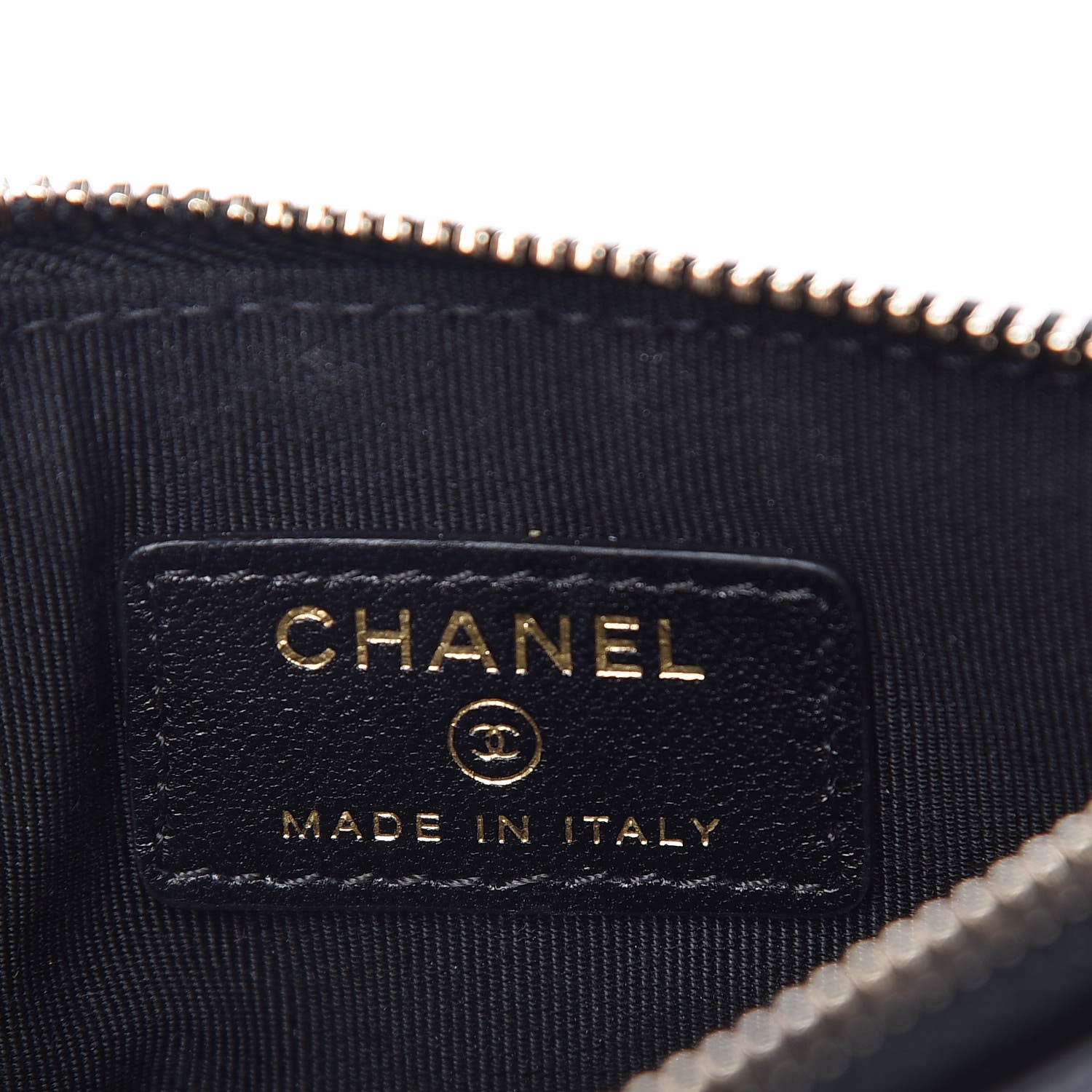 Chanel Calfskin Crocodile Embossed Cocodile Cosmetic Case Black Gold 6 of 7