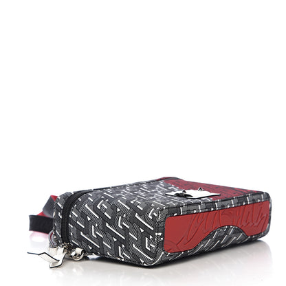 Christian Louboutin Calfskin CL Monogrammed Kypipouch Top Handle Messenger Bag Snow Black Multicolor 3 of 10