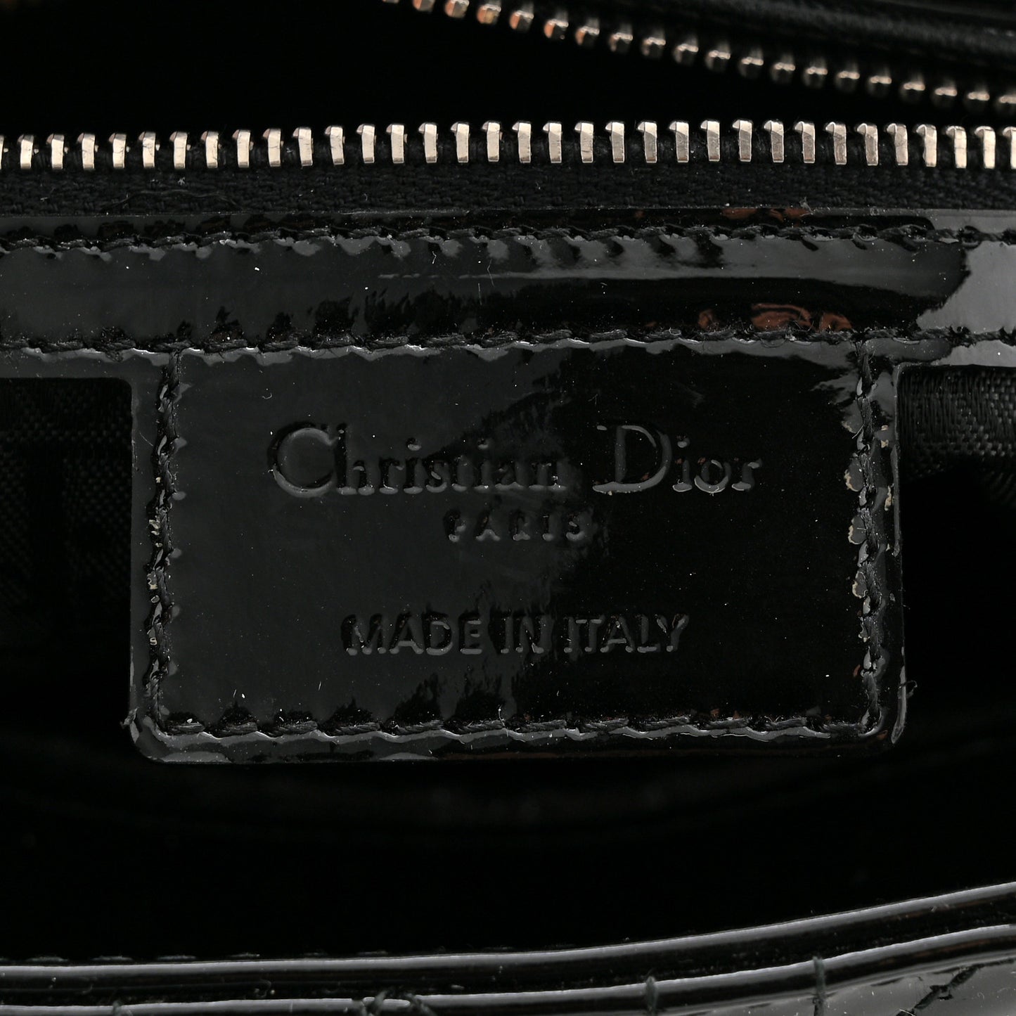 Patent Cannage Large Lady Dior Black