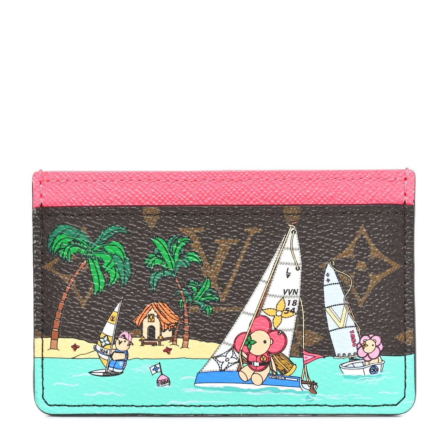 Louis Vuitton Monogram 2023 Christmas Animation Sailing Vivienne Cardholder Dragonfruit Pink 1 of 6