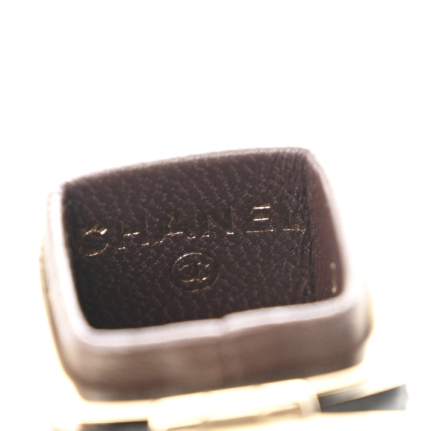 Caviar Stitched Lipstick Case On Chain Black Burgundy