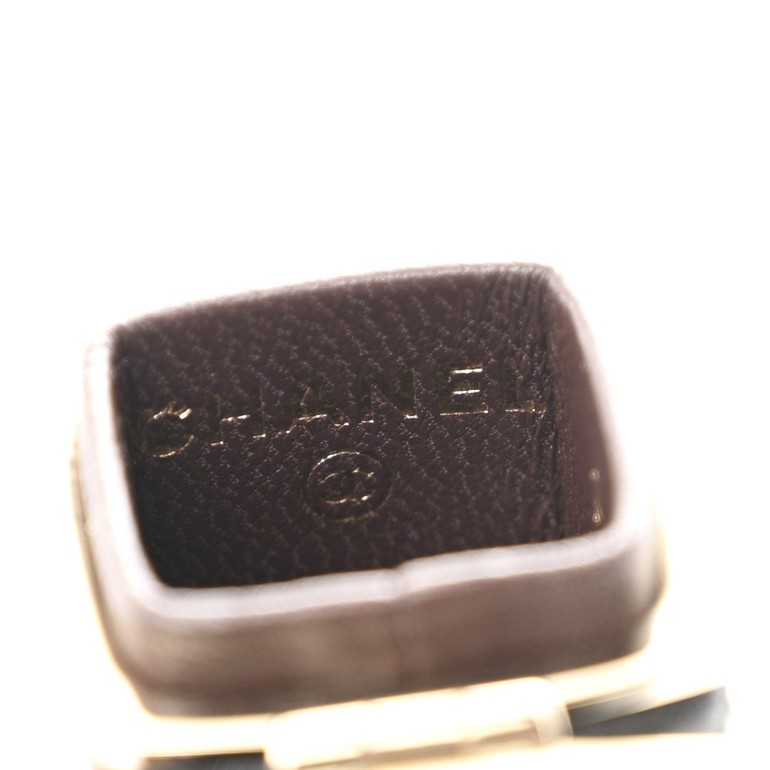 Chanel Caviar Stitched Lipstick Case On Chain Black Burgundy 5 of 11