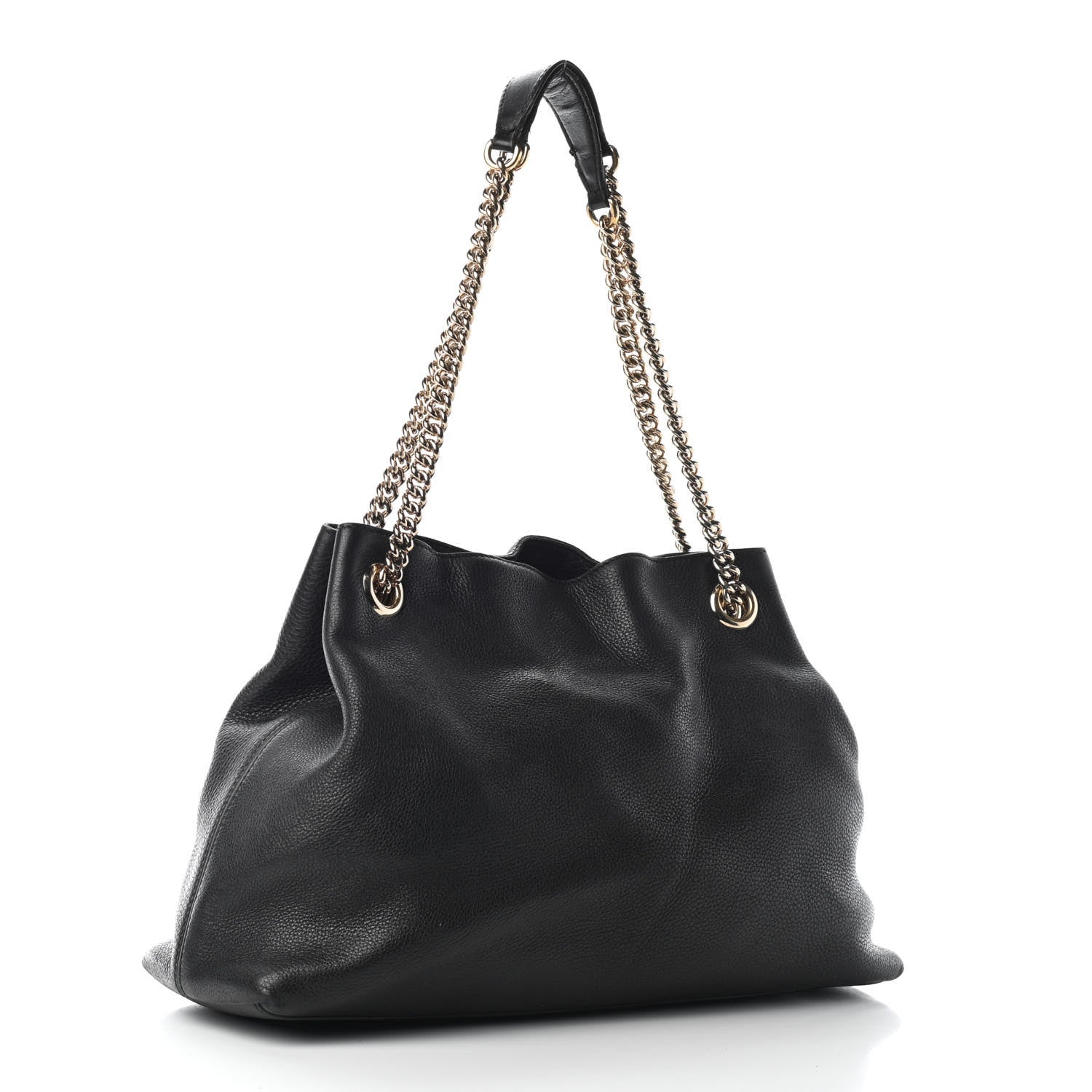 Gucci Pebbled Calfskin Medium Soho Chain Shoulder Bag Black 3 of 10