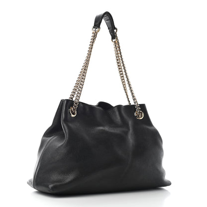 Gucci Pebbled Calfskin Medium Soho Chain Shoulder Bag Black 3 of 10