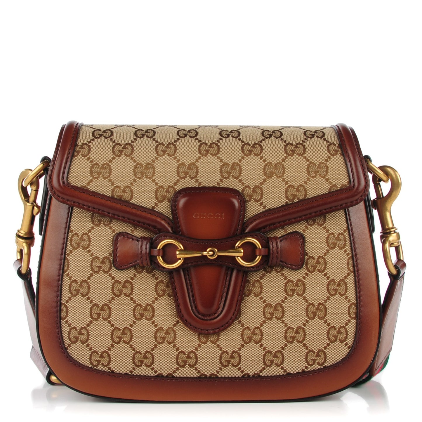 Monogram Medium Lady Web Shoulder Bag Beige Cuir