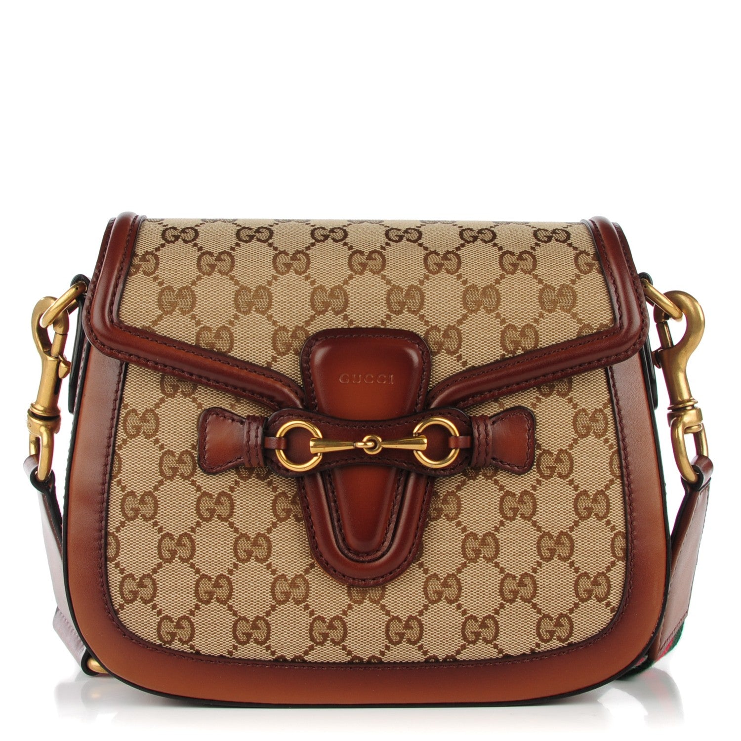 Gucci Monogram Medium Lady Web Shoulder Bag Beige Cuir 1 of 7
