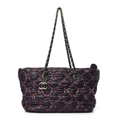 Chanel Nylon Quilted Tweed Stitch Bubble Camera Case Purple 1 of 11