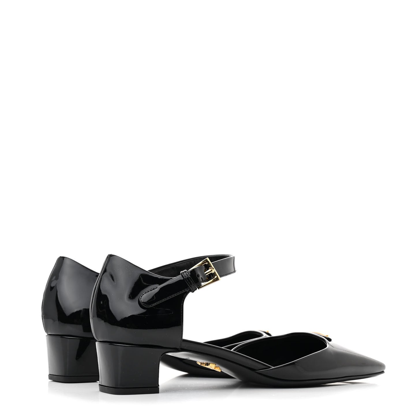 Vernice Triangle Squared Toe 35mm Pumps 37.5 Black