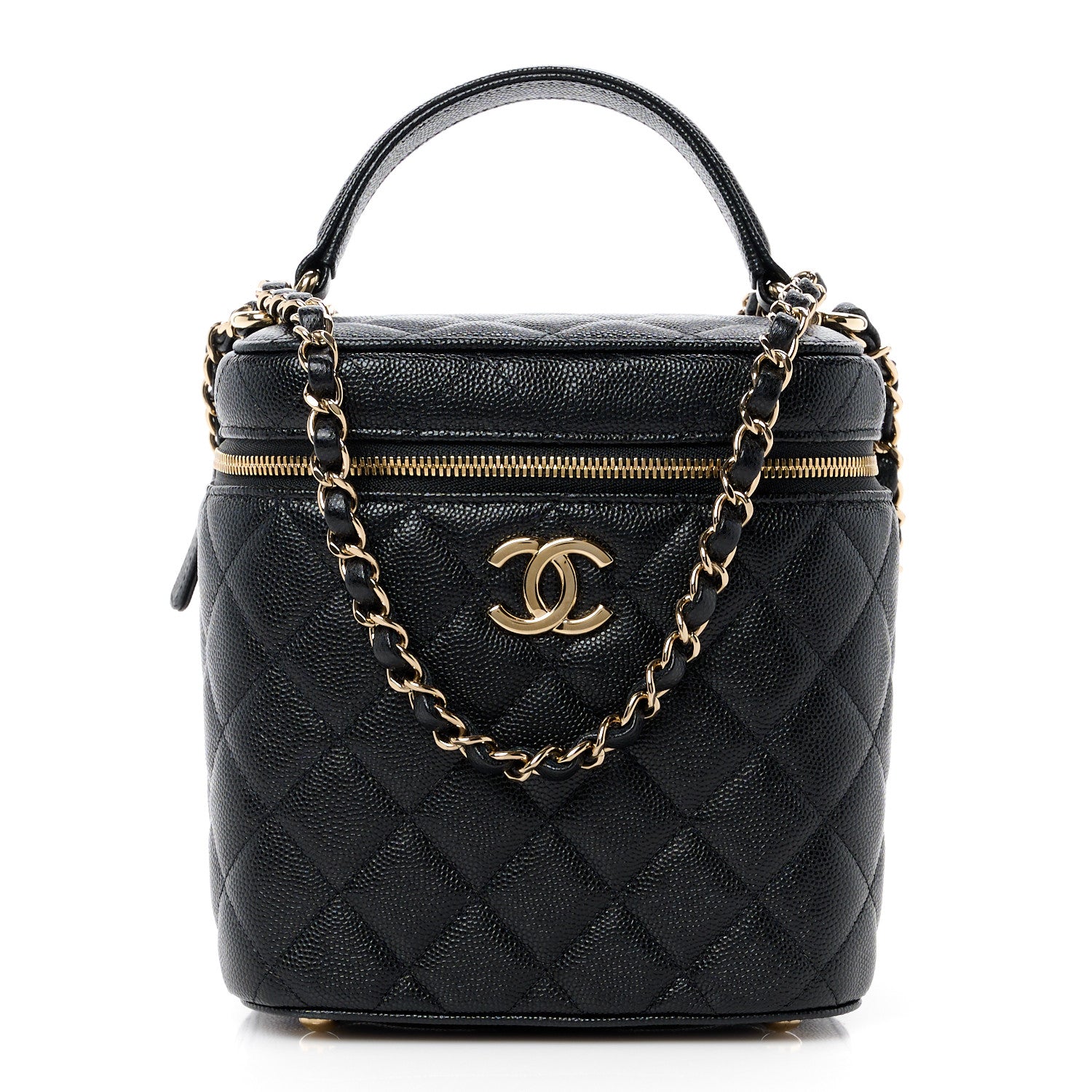 Chanel Caviar Quilted Small Top Handle Vanity Case With Chain Black 1 of 11