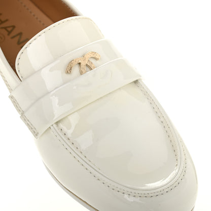 Chanel Patent CC Mocassin Loafers 36 White 11 of 11