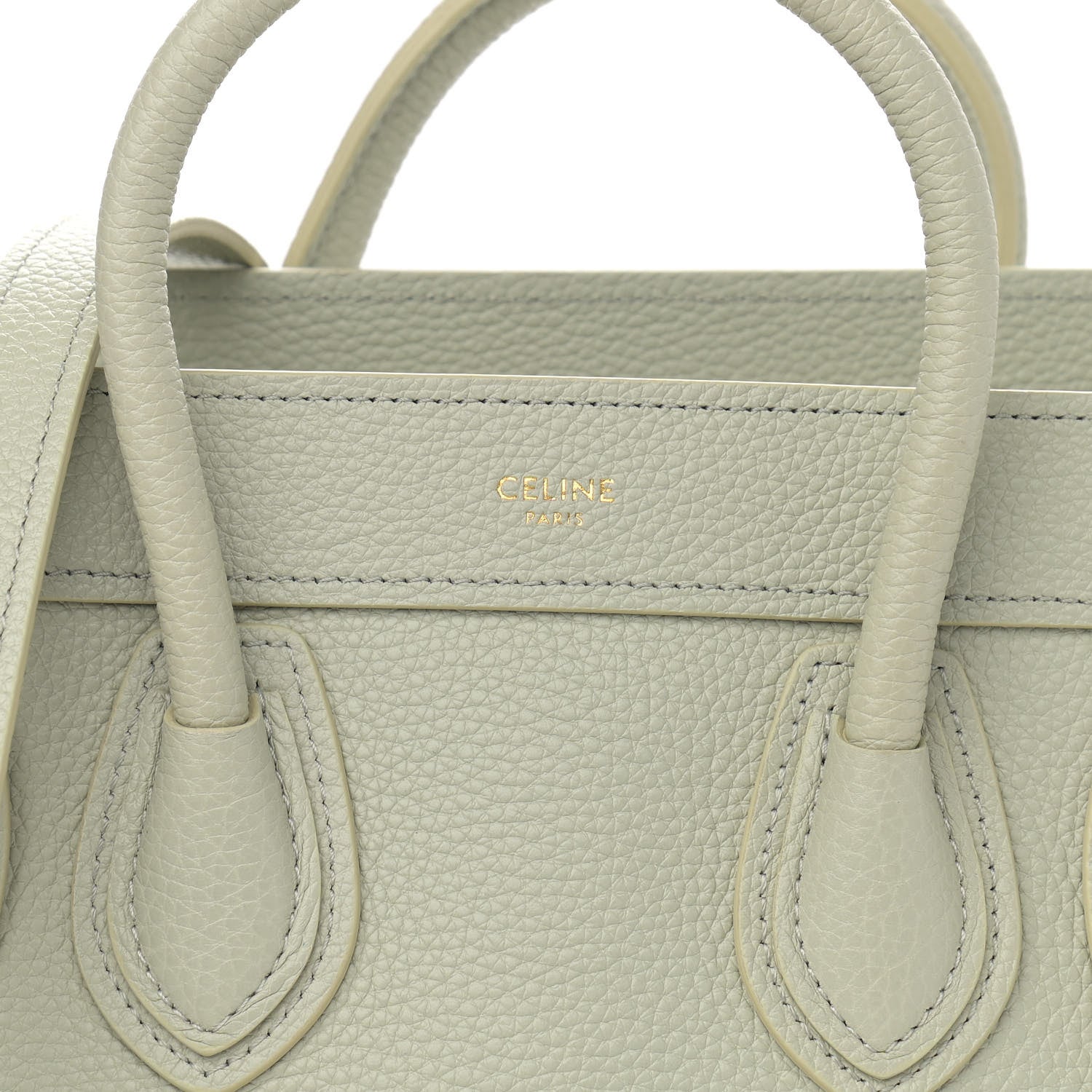 Celine Drummed Calfskin Nano Luggage Vert D'eau 7 of 9