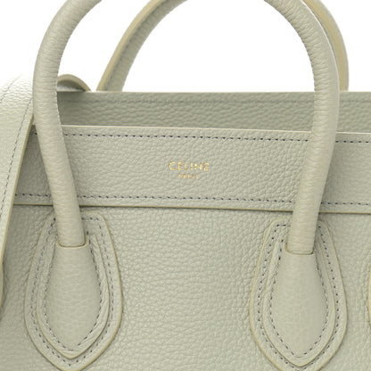 Celine Drummed Calfskin Nano Luggage Vert D'eau 7 of 9