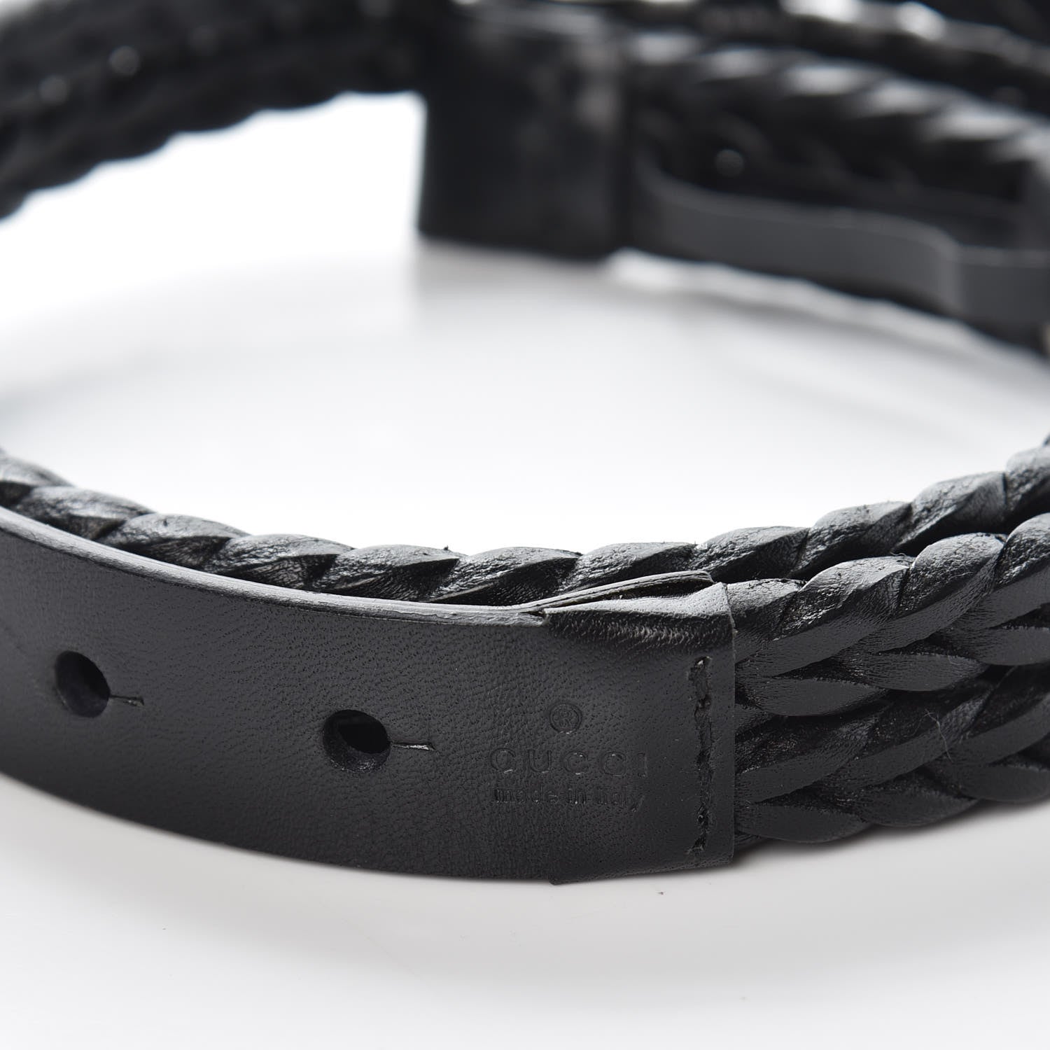 Gucci Calfskin Braided Belt 75 30 Black 6 of 6