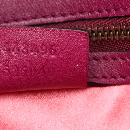 Gucci Velvet Matelasse Loved Embroidered Medium GG Marmont Shoulder Bag Fuchsia Violet Cyclamen 7 of 11