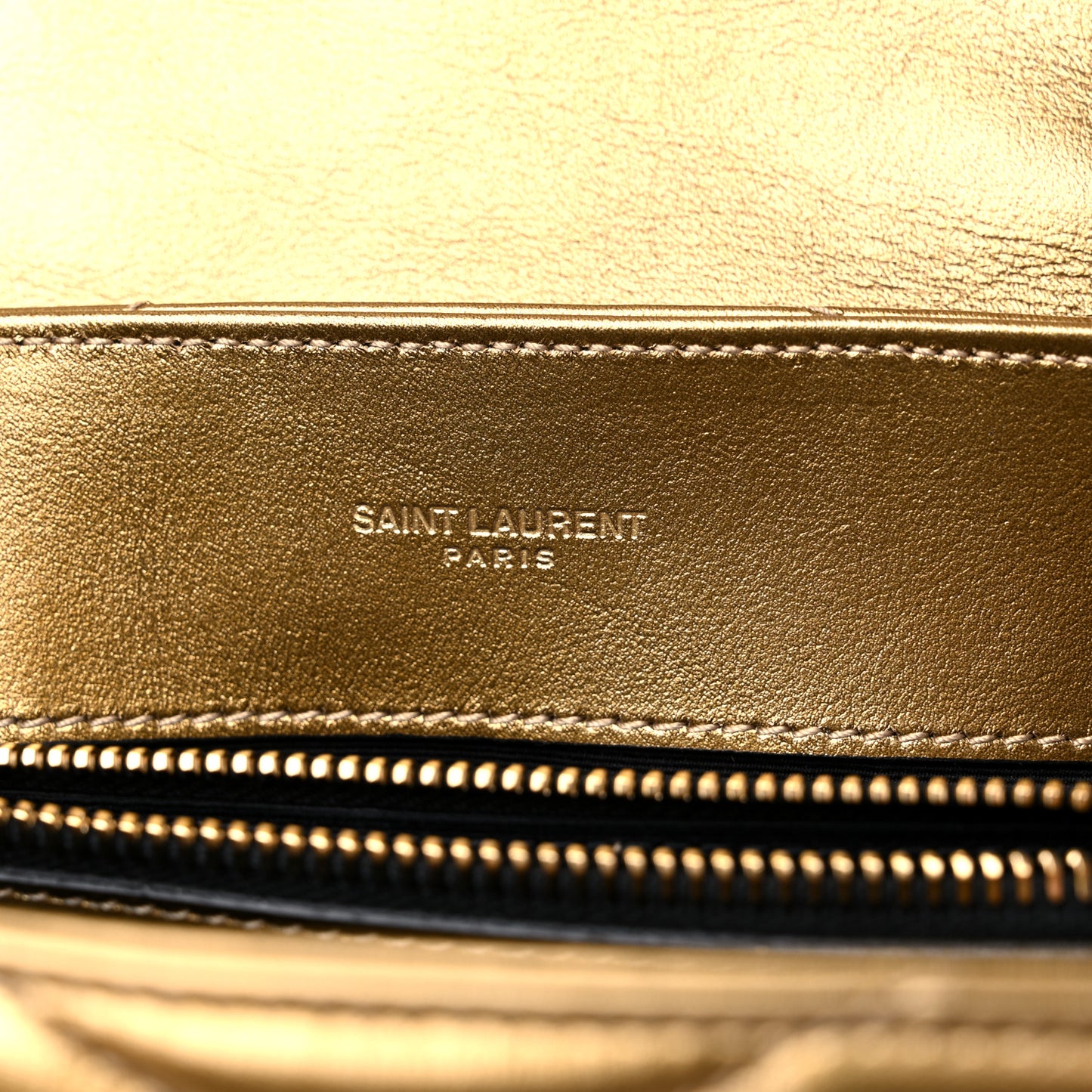 Metallic Calfskin Y Quilted Small Loulou Monogram Chain Satchel Brome