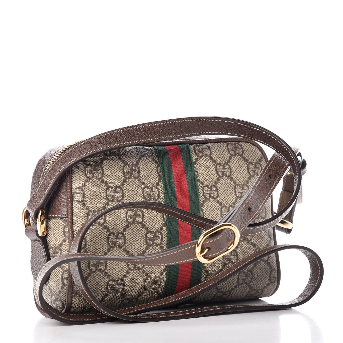 GG Supreme Monogram Web Mini Ophidia Shoulder Bag Brown