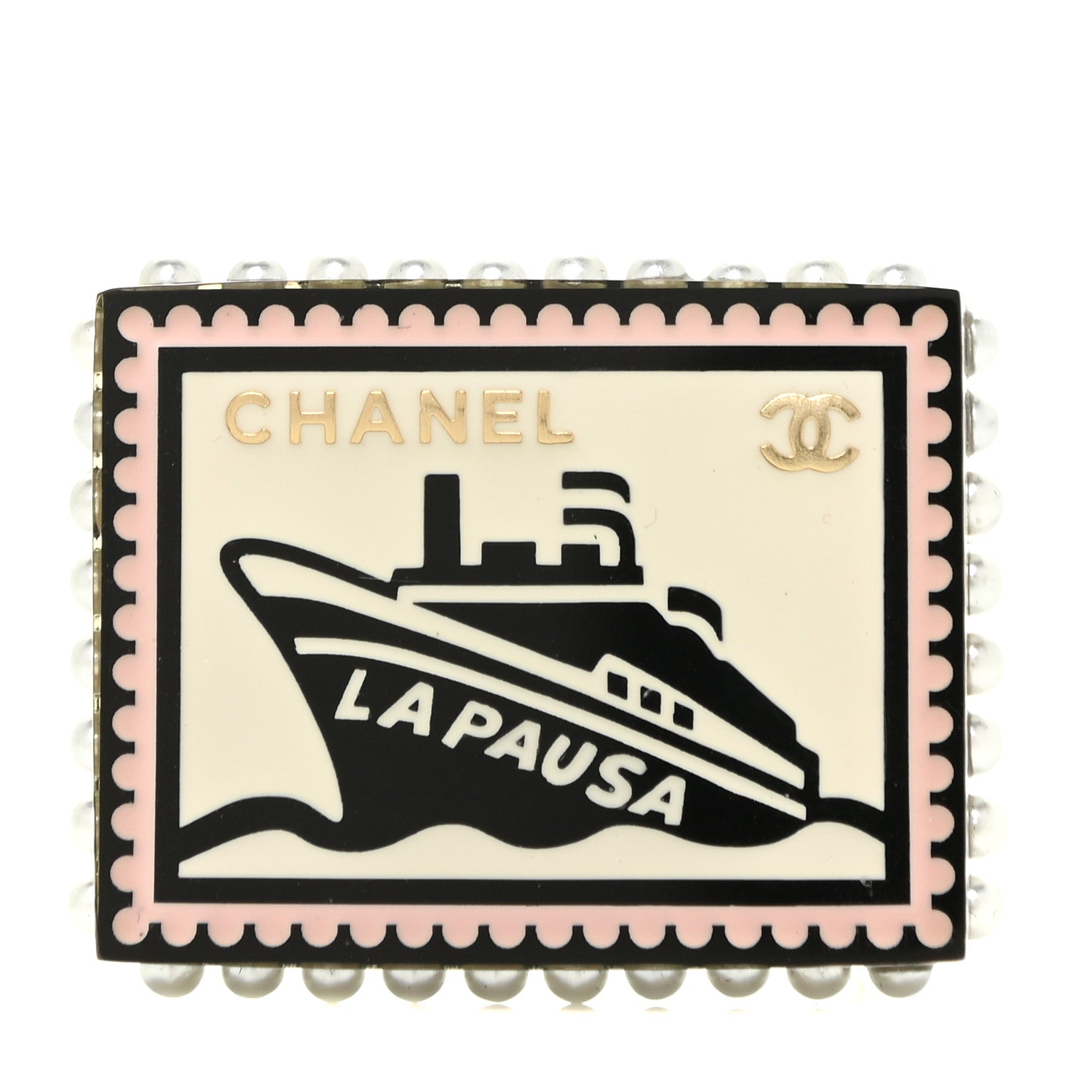 Chanel Resin Pearl CC La Pausa Brooch Multicolor 1 of 5
