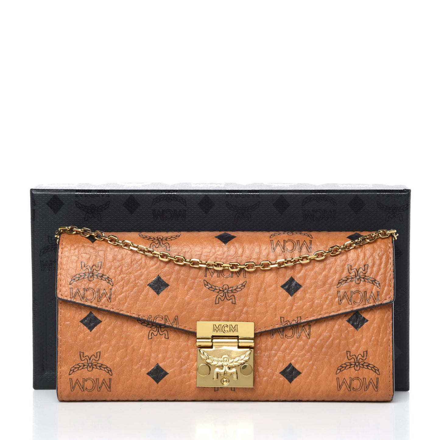 Visetos Large Patricia Wallet On Chain Cognac