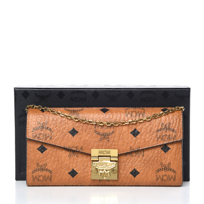 MCM Visetos Large Patricia Wallet On Chain Cognac 9 of 9