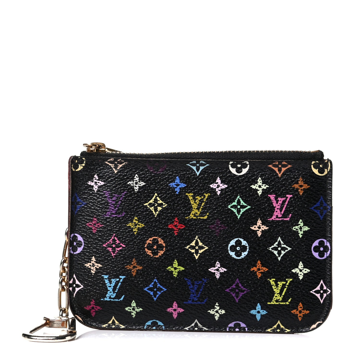 Louis Vuitton Monogram Multicolor Key Pouch Black Grenade 1 of 7
