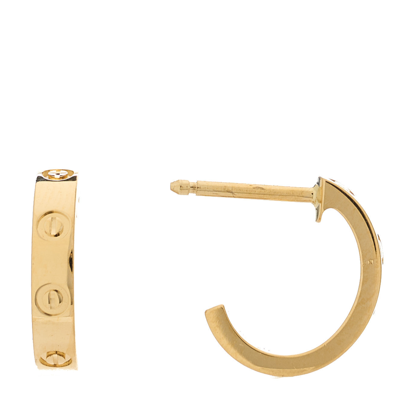18K Yellow Gold Small LOVE Hoop Earrings