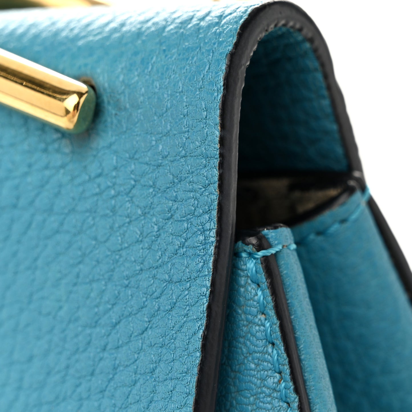 Grained Lambskin Drew Shoulder Bag Sky Blue