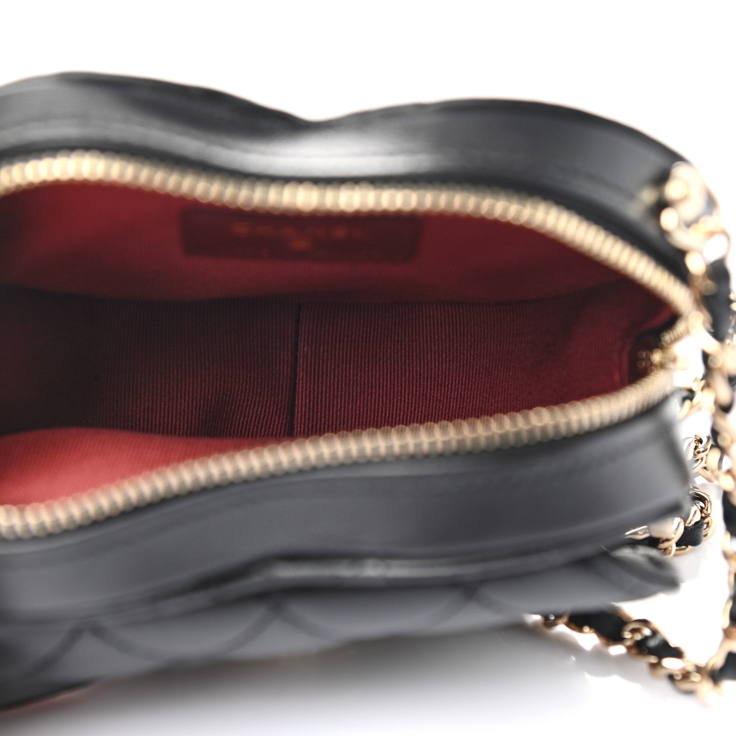 Chanel Lambskin Quilted CC In Love Heart Clutch With Chain Black 5 of 11
