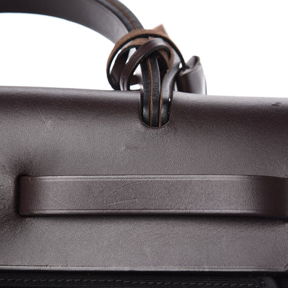 Hermes Toile Vache Hunter Herbag Zip 31 PM Black Ebene 14 of 15