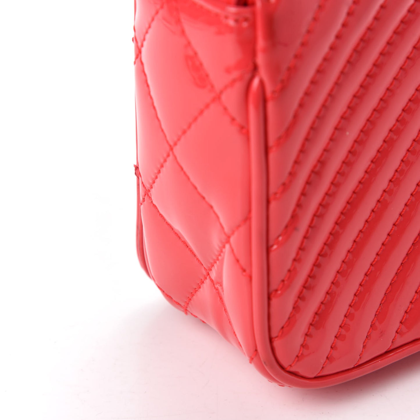 Patent Quilted Small Coco Boy Flap Pink