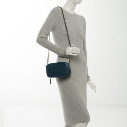 Chanel Glazed Calfskin Small Coco Boy Camera Case Blue 2 of 7