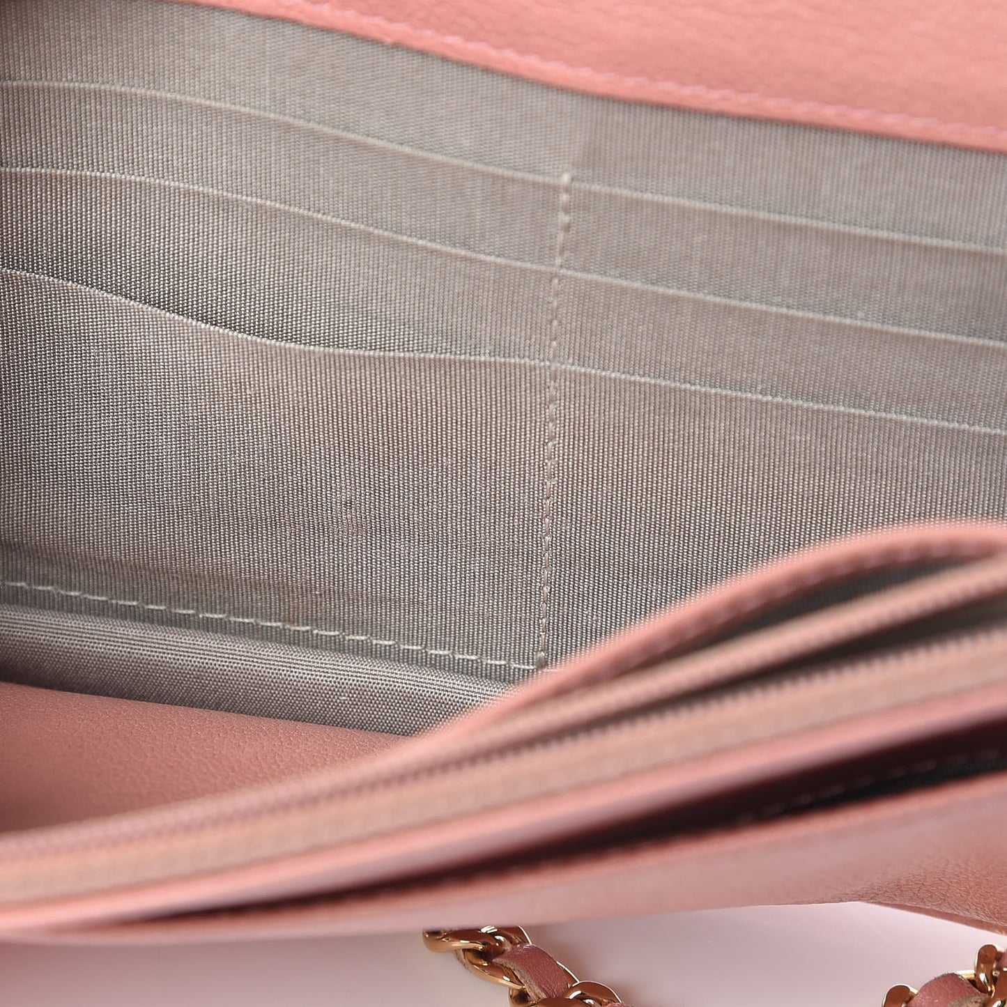 Goatskin Embossed Camellia Wallet On Chain WOC Light Pink