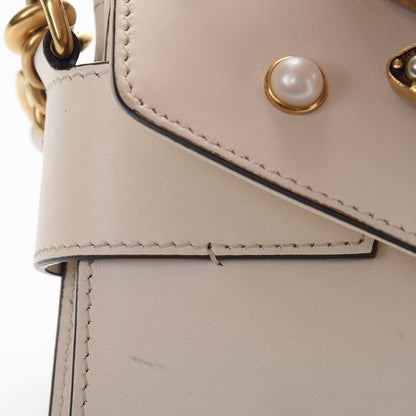 Gucci Nappa Pearl Studded Mini Queen Margaret Broadway Shoulder Bag Mystic White 12 of 13