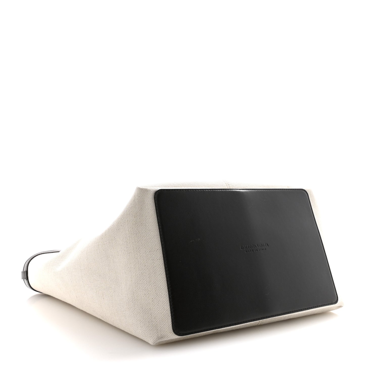 Canvas Mix Nappa Intrecciato Medium Flip Flap Tote Natural Fondant