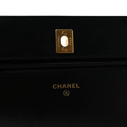 Chanel Shiny Caviar Quilted Pick Me Up Wallet On Chain WOC Black 6 of 12