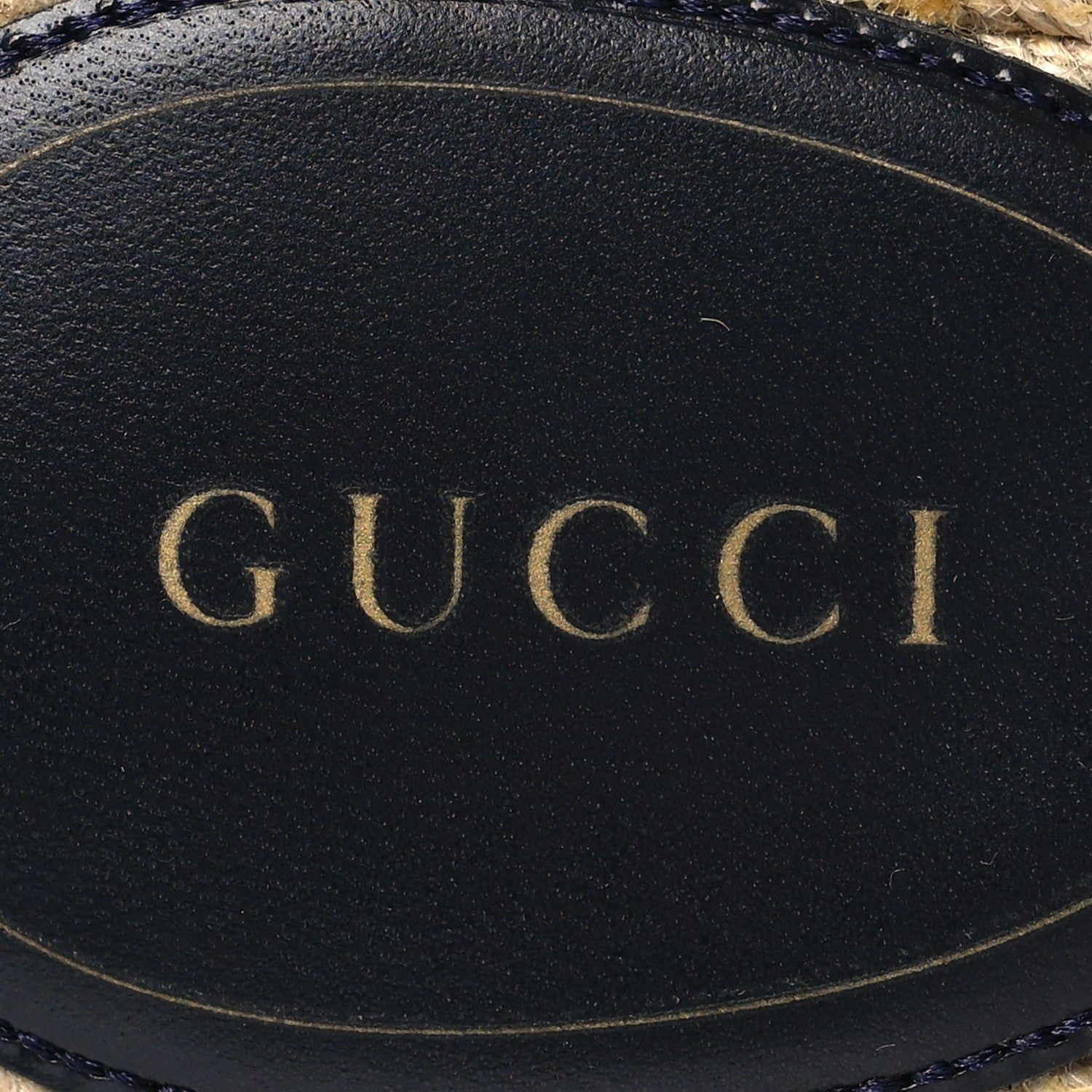 Gucci Macrochet Raffia Logo Flat Slide Espadrille Sandals 37.5 Blue Great White 9 of 10