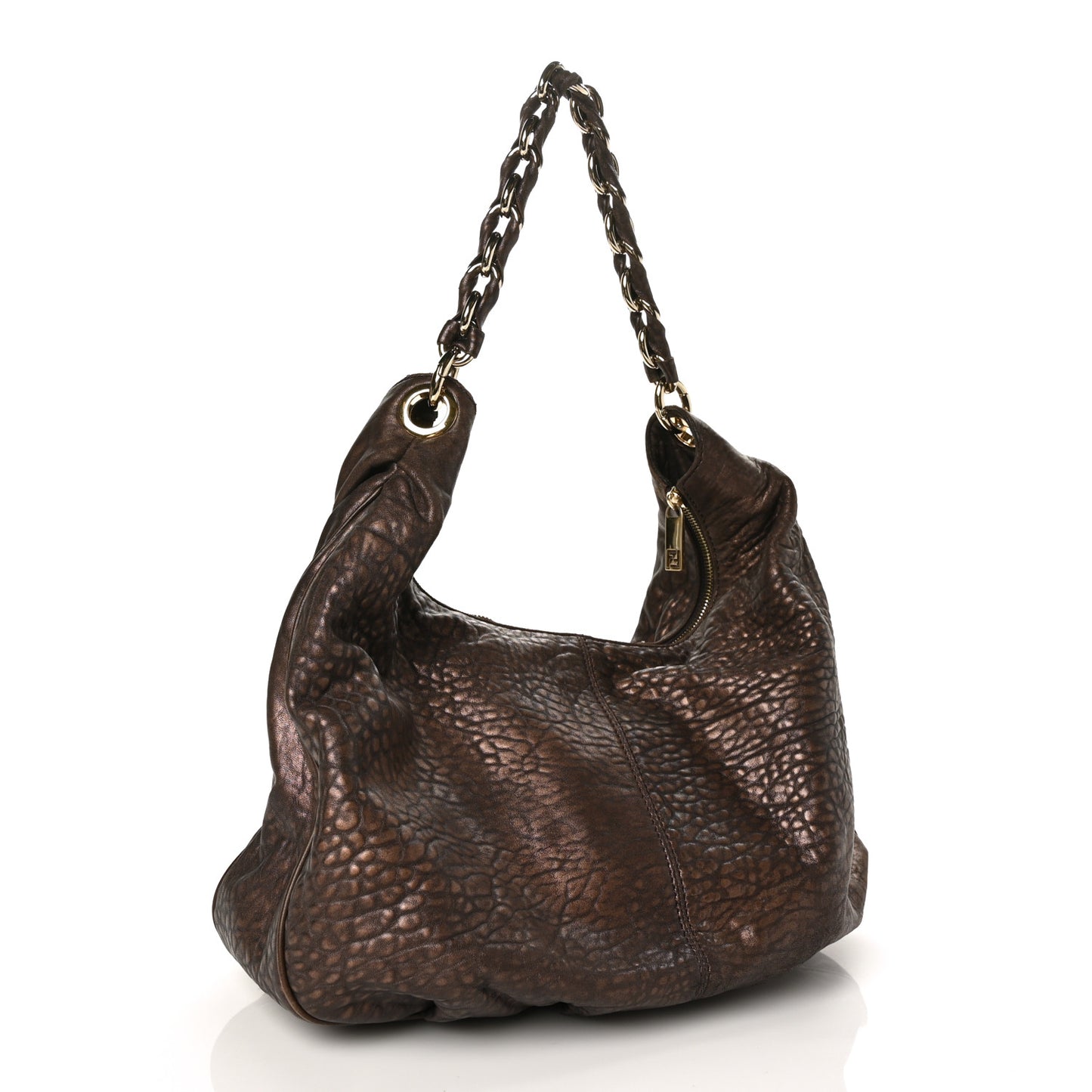 Crinkled Lambskin Mia Hobo Bronze