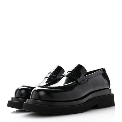 Bottega Veneta Soft Vinyl Calfskin Lug Loafers 39.5 Black 3 of 8