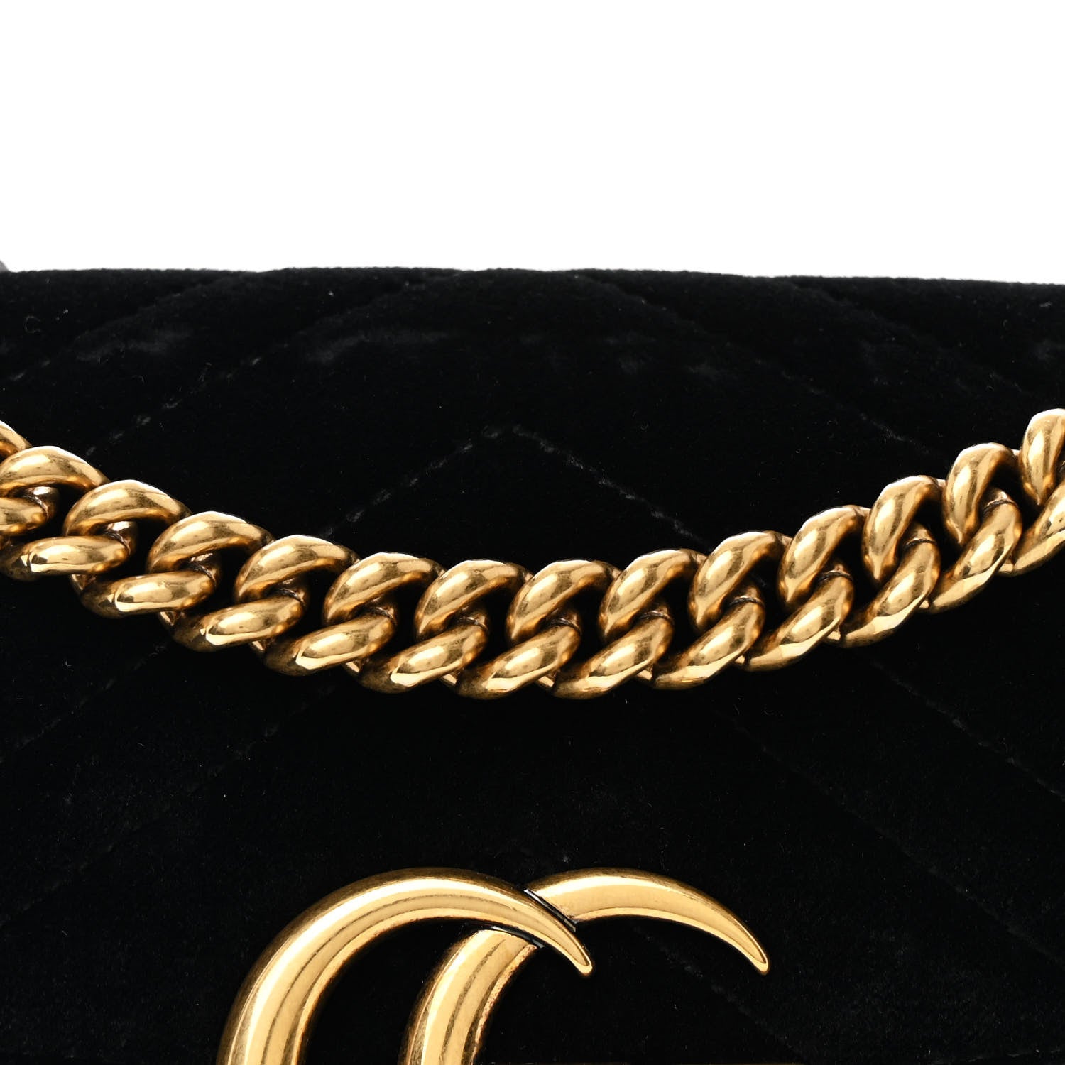 Gucci Velvet Matelasse Mini GG Marmont Shoulder Bag Black 8 of 11