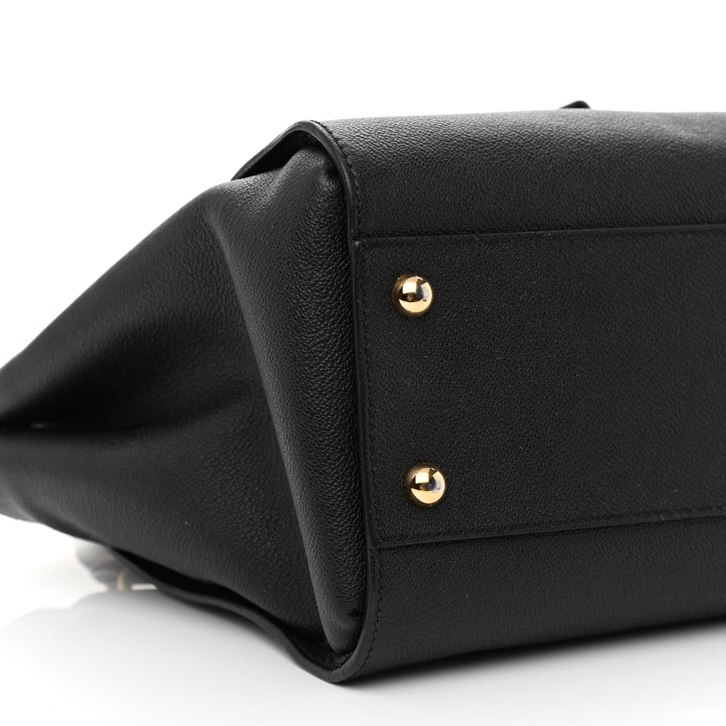 Soft Grain Calfskin Medium Buckle Tote Black
