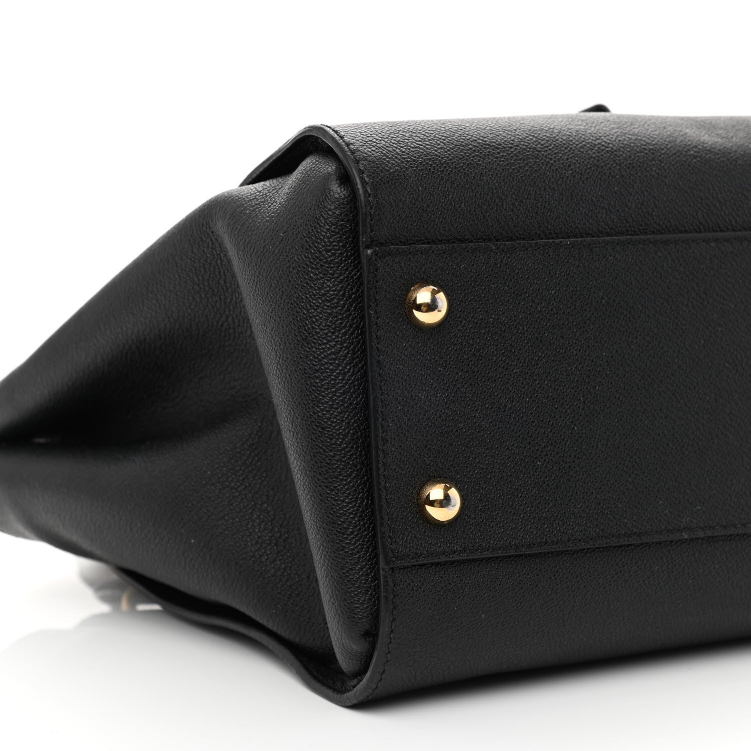 Burberry Soft Grain Calfskin Medium Buckle Tote Black 10 of 12